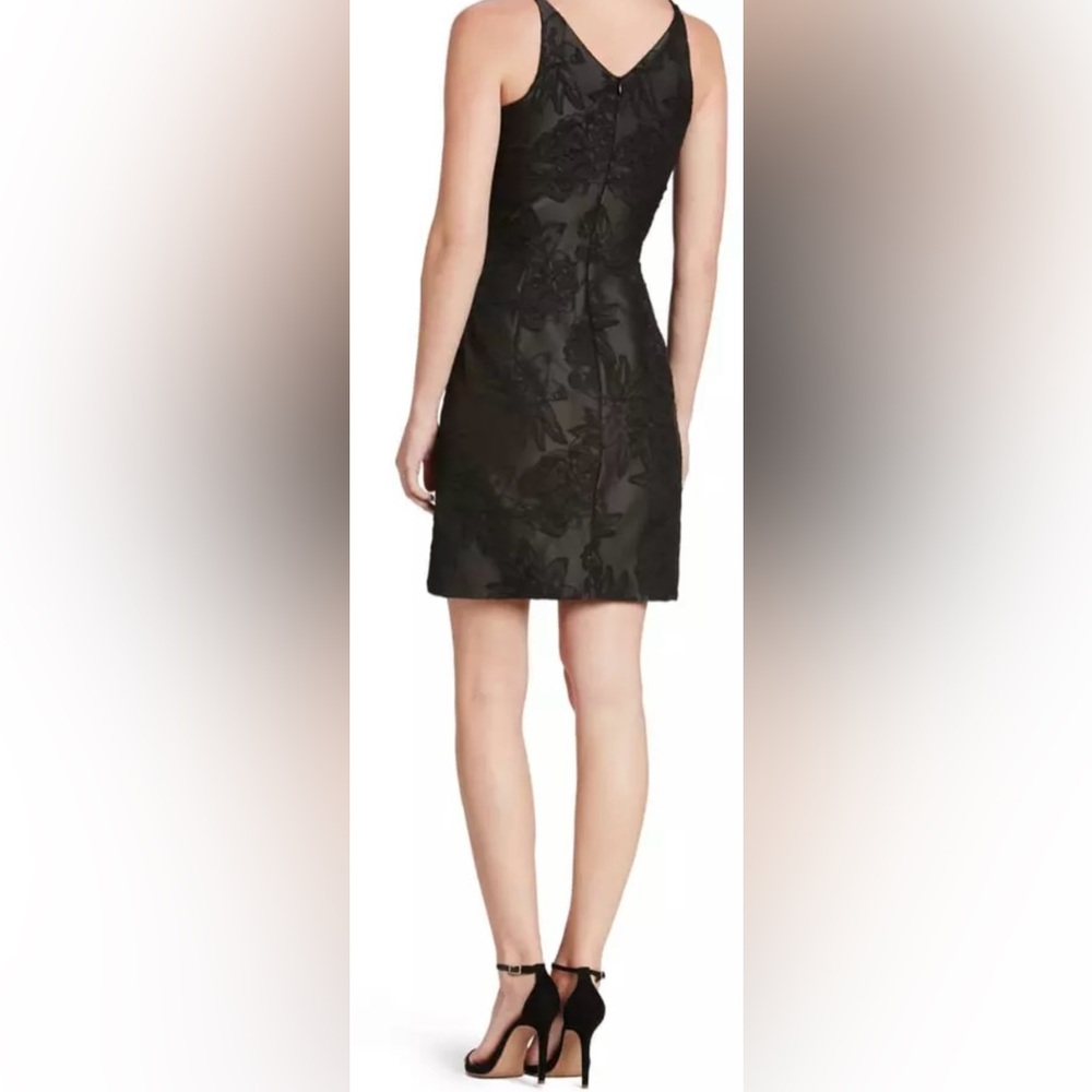 Dress the Population Sleeveless Black Brocade Kennedy Illusion Sheath Dress - Picture 5 of 8